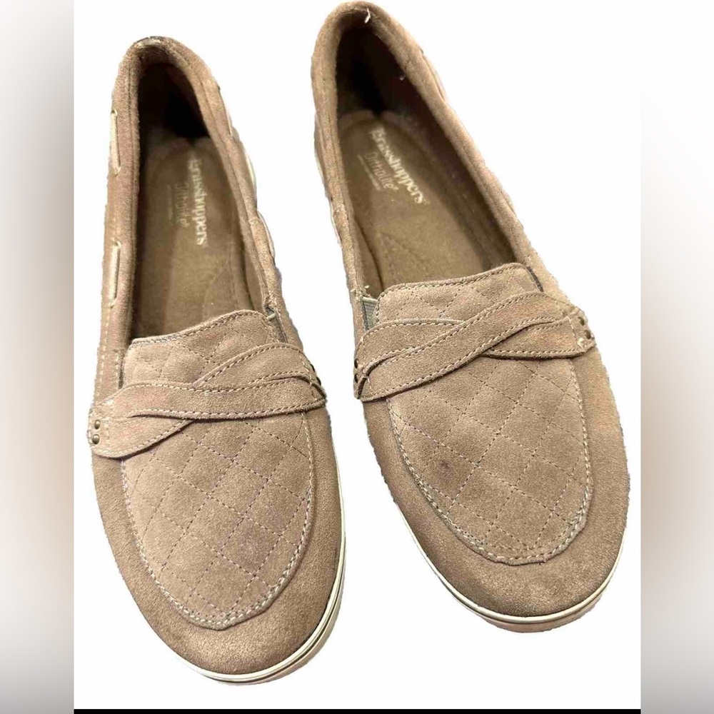 Keds grasshoper Brown loafers women’s 12 suede EH60519 braid embellished